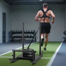Weight Power Pull Push Sled Workout Fitness Strength Speed Training Sled Black