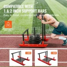 VEVOR Weight Training Sled, Pull Push Power Sled with Handle, Fitness Strength Resistance Training, Steel Workout Equipment for Athletic Exercise & Speed Improvement, Fit for 1" & 2" Weight Plate