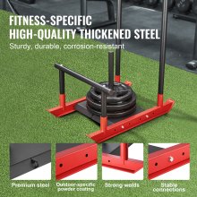 Sled VEVOR Weight Training, Pull Push Power Sled with Handle, Fitness Strength Trainition training, Steel Workout Εξοπλισμός για Αθλητική Άσκηση & Βελτίωση Ταχύτητας, Fit for 1" & 2" Weight Plate