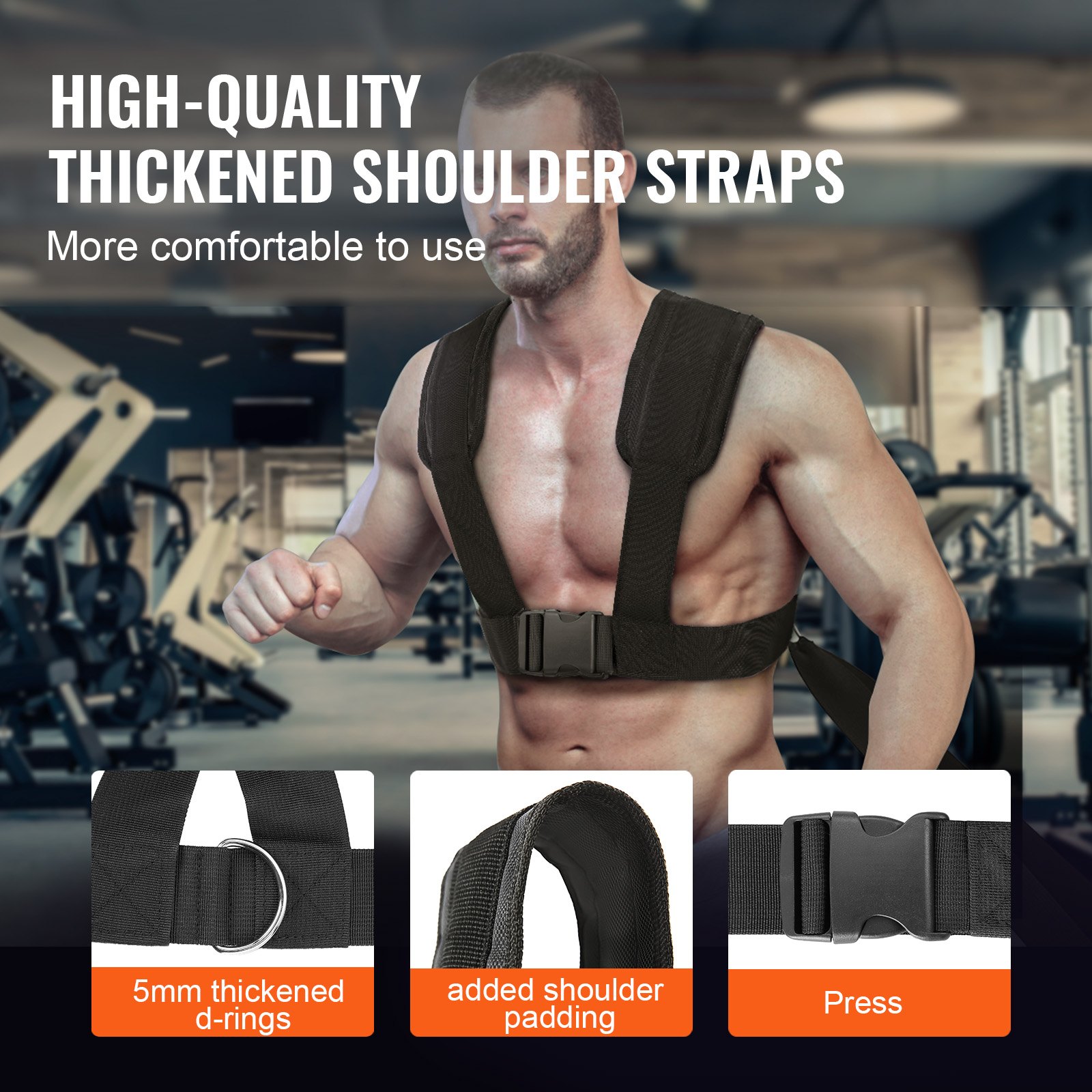 VEVOR Weight Training Sled, Pull Push Power Sled with Handle, Fitness Strength Resistance Training, Steel Workout Equipment for Athletic Exercise & Speed Improvement, Fit for 2.5&5 cm Weight Plate