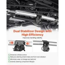 VEVOR Dual Steering Stabilizer, for 2003-2012 Dodge Ram 2500/3500 4WD, Dual Steering Stabilizer Kit Fits with 2 Inches of Suspension Lift or Higher, Enhanced Control & Reduced Vibration, Easy Install