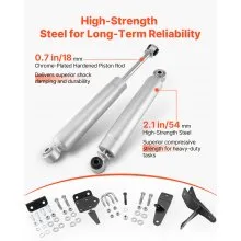 VEVOR Dual Steering Stabilizer, for 2003-2012 Dodge Ram 2500/3500 4WD, Dual Steering Stabilizer Kit Fits with 2 Inches of Suspension Lift or Higher, Enhanced Control & Reduced Vibration, Easy Install