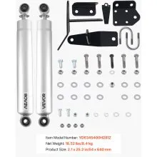 VEVOR Dual Steering Stabilizer, for 2003-2012 Dodge Ram 2500/3500 4WD, Dual Steering Stabilizer Kit Fits with 2 Inches of Suspension Lift or Higher, Enhanced Control & Reduced Vibration, Easy Install