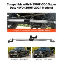 VEVOR Dual Steering Stabilizer, for 2005-2024 Ford F-250/F-350 Super Duty 4WD, Dual Steering Stabilizer Kit Fits with 2 Inches of Suspension Lift or Higher, Enhanced Control and Reduced Vibration