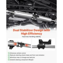 VEVOR Dual Steering Stabilizer, for 2005-2024 Ford F-250/F-350 Super Duty 4WD, Dual Steering Stabilizer Kit Fits with 2 Inches of Suspension Lift or Higher, Enhanced Control and Reduced Vibration