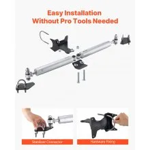 VEVOR Dual Steering Stabilizer, for 2005-2024 Ford F-250/F-350 Super Duty 4WD, Dual Steering Stabilizer Kit Fits with 2 Inches of Suspension Lift or Higher, Enhanced Control and Reduced Vibration