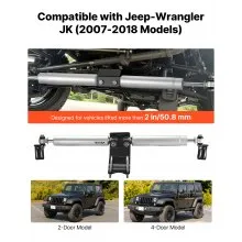 VEVOR Dual Steering Stabilizer, for 2007-2018 Jeep Wrangler JK, Dual Steering Stabilizer Kit Fits with 2 Inches of Suspension Lift or Higher, Enhanced Control & Reduced Vibration, Easy Installation