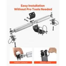 VEVOR Dual Steering Stabilizer, for 2007-2018 Jeep Wrangler JK, Dual Steering Stabilizer Kit Fits with 2 Inches of Suspension Lift or Higher, Enhanced Control & Reduced Vibration, Easy Installation