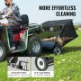 VEVOR Tow Behind Lawn Sweeper 44 tommer, 25 cu. ft Kraftig blad- og græsopsamler med stor kapacitet med justerbar fejehøjde, design af dumpereb til opsamling af affald og græs