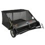 VEVOR Tow Behind Lawn Sweeper 44 inch, 25 cu. ft Large Capacity Heavy Duty Leaf & Grass Collector with Adjustable Sweeping Height, Dumping Rope Design for Picking Up Debris and Grass