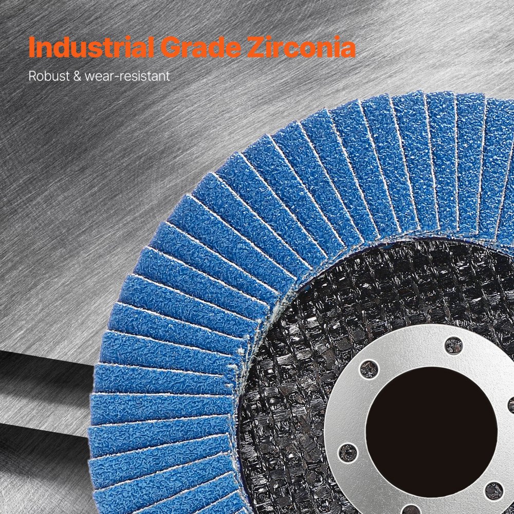VEVOR Flap Discs 40 Grit, 4-1/2" x 7/8" Flap Discs for Angle Grinder, Type 29 Zirconia Flap Sanding Disc, Bevel Type Abrasive Grinding Wheels for Deburring, Rust Removal, Sanding, Finishing (10 Pack)