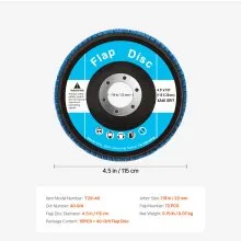 VEVOR Flap Discs 4-1/2" x 7/8" Sanding Disc for Angle Grinder 40 Grit 10 Packs