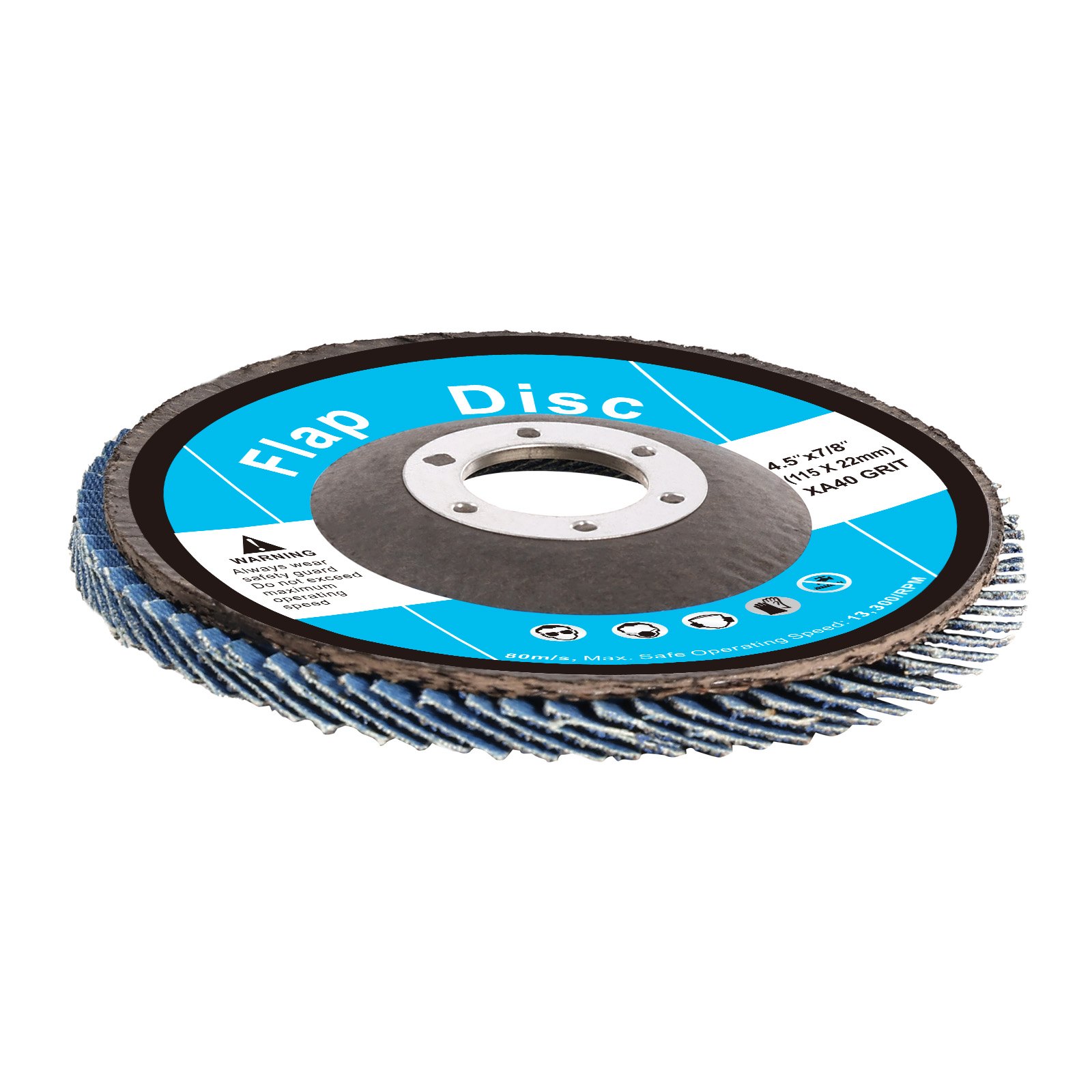 VEVOR Flap Discs 40 Grit, 4-1/2" x 7/8" Flap Discs for Angle Grinder, Type 29 Zirconia Flap Sanding Disc, Bevel Type Abrasive Grinding Wheels for Deburring, Rust Removal, Sanding, Finishing (10 Pack)