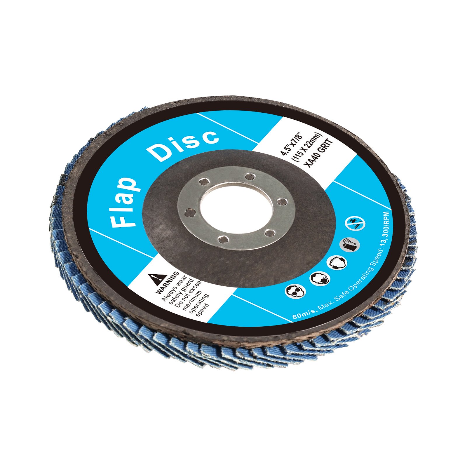 VEVOR Flap Discs 40 Grit, 4-1/2" x 7/8" Flap Discs for Angle Grinder, Type 29 Zirconia Flap Sanding Disc, Bevel Type Abrasive Grinding Wheels for Deburring, Rust Removal, Sanding, Finishing (10 Pack)