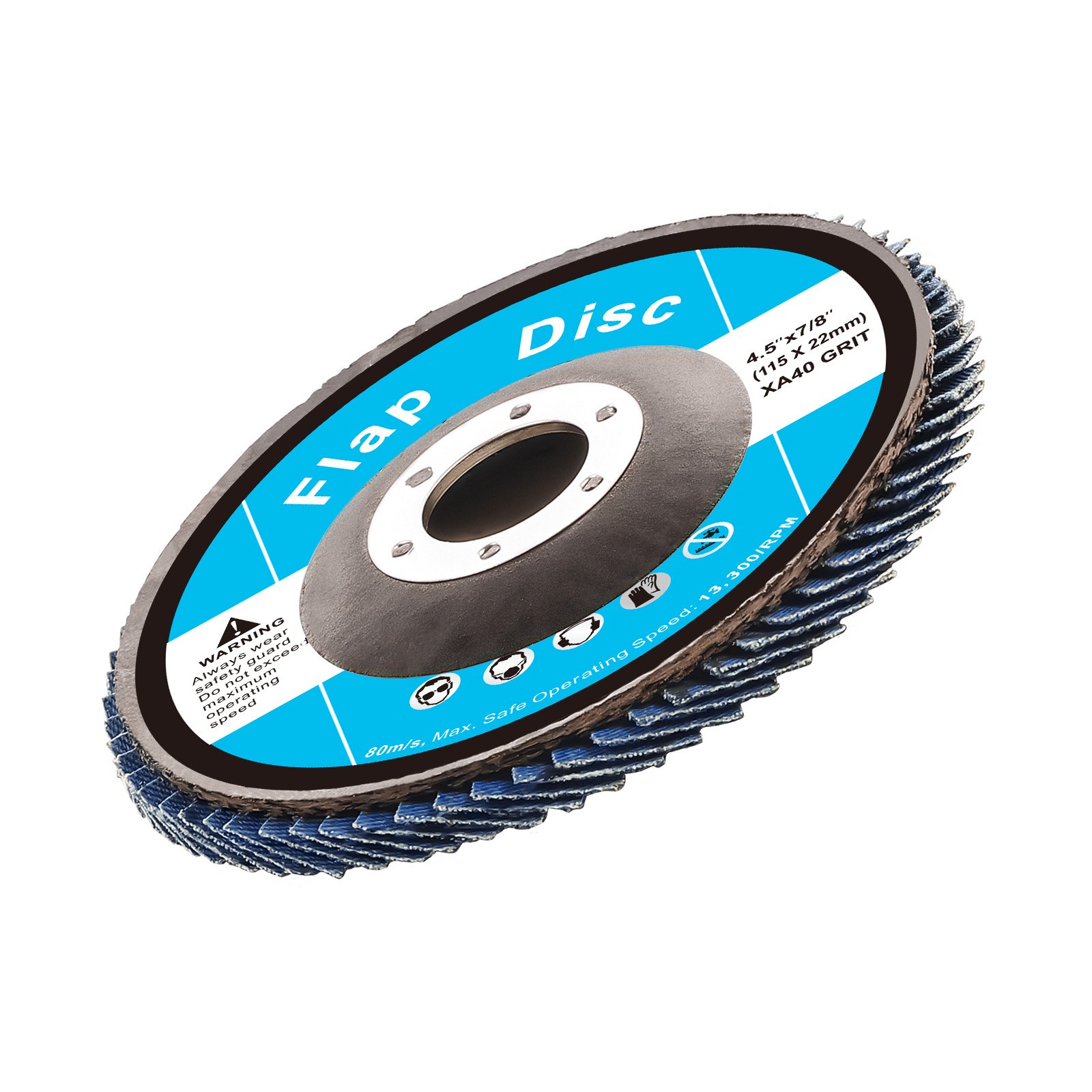 VEVOR Flap Discs 40 Grit, 4-1/2" x 7/8" Flap Discs for Angle Grinder, Type 29 Zirconia Flap Sanding Disc, Bevel Type Abrasive Grinding Wheels for Deburring, Rust Removal, Sanding, Finishing (10 Pack)