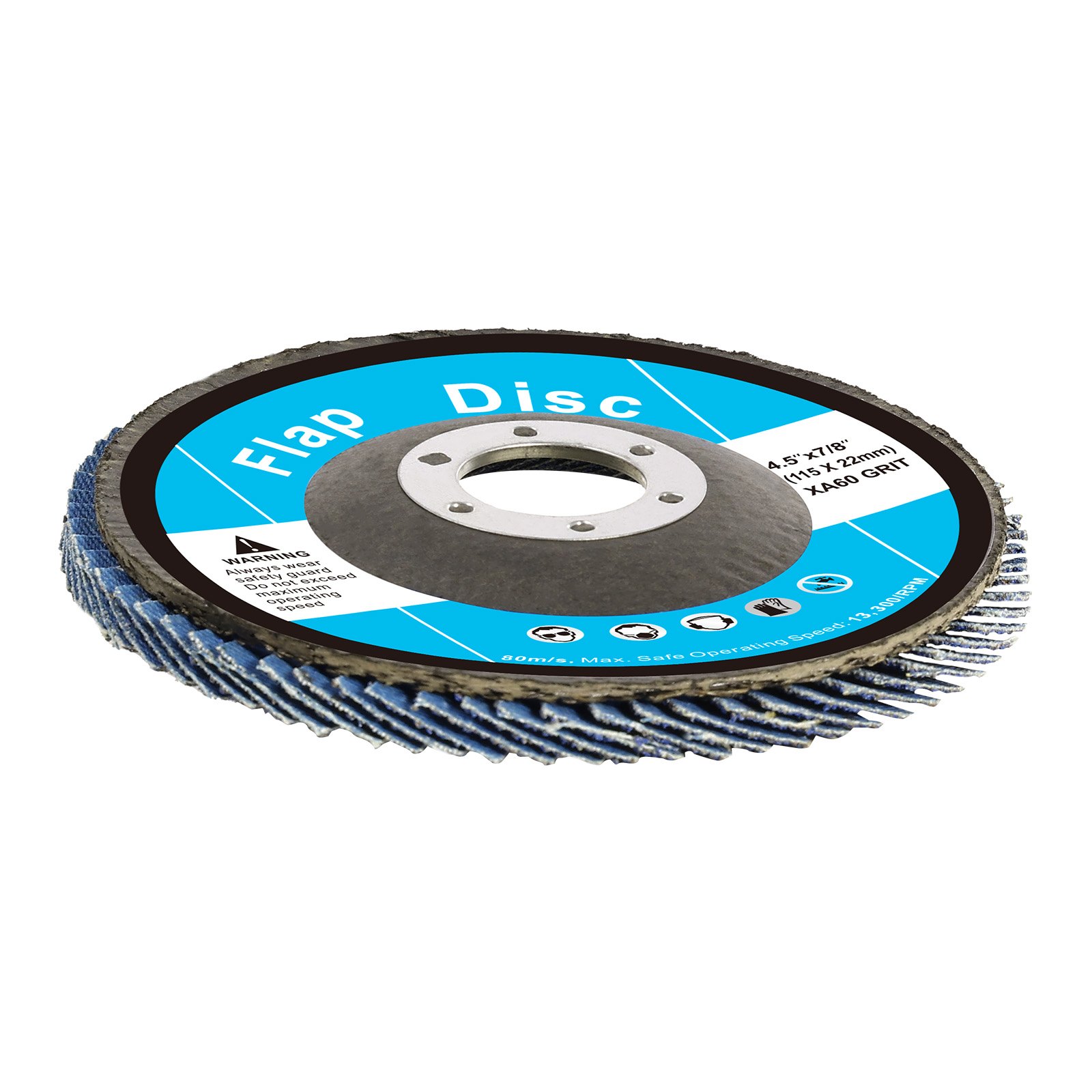 VEVOR Flap Discs 60 Grit, 4-1/2" x 7/8" Flap Discs for Angle Grinder, Type 29 Zirconia Flap Sanding Disc, Bevel Type Abrasive Grinding Wheels for Deburring, Rust Removal, Sanding, Finishing (10 Pack)