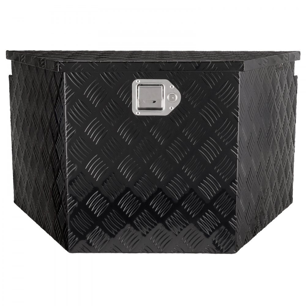 VEVOR Trailer Tongue Box, Aluminum Alloy Diamond Plate Tongue Box Tool Chest, Heavy Duty Trailer Box Storage with Lock and Keys, Utility Trailer Tongue Box for Pickup Truck, RV, Trailer