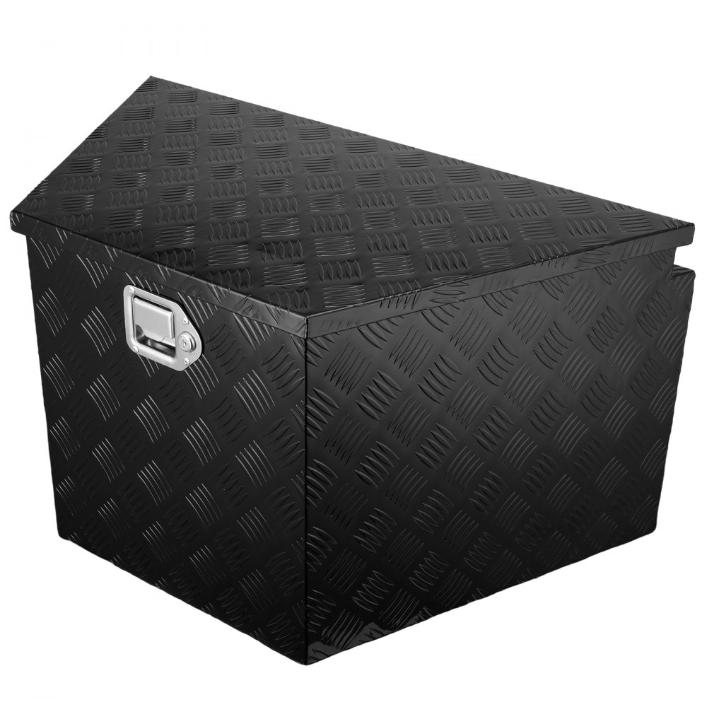 VEVOR Trailer Tongue Box, Aluminum Alloy Diamond Plate Tongue Box Tool Chest, Heavy Duty Trailer Box Storage with Lock and Keys, Utility Trailer Tongue Box for Pickup Truck, RV, Trailer