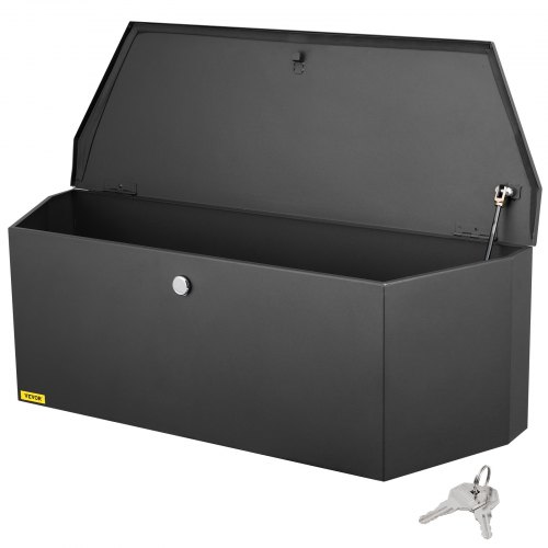 VEVOR Trailer Tongue Box, Carbon Steel Tongue Box Tool Chest, Heavy Duty Trailer Box Storage with Lock and Keys, Utility Trailer Tongue Tool Box for Pickup Truck Bed, RV Trailer, 91.44cmx30.48 cmx30.4