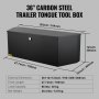 VEVOR Trailer Tongue Box, Carbon Steel Tongue Box Tool Chest, Heavy Duty Trailer Box Storage with Lock and Keys, Utility Trailer Tongue Tool Box for Pickup Truck Bed, RV Trailer, 36"x12"x12"