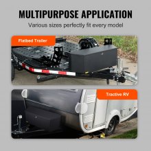 VEVOR Trailer Tongue Box, Carbon Steel Tongue Box Tool Chest, Heavy Duty Trailer Box Storage with Lock and Keys, Utility Trailer Tongue Tool Box for Pickup Truck Bed, RV Trailer, 36"x12"x12"