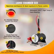 VEVOR Propane Knife Forge, Farrier Furnace with Single Burner, Portable Oval Metal Forge with an Open Structure, Large Capacity, for Blacksmithing, Knife Making, Forging Tools and Equipment