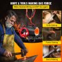 VEVOR Propane Knife Forge, Farrier Furnace with Dual Burners, Portable Oval Metal Forge with an Open Structure, Large Capacity, for Blacksmithing, Knife Making, Forging Tools and Equipment