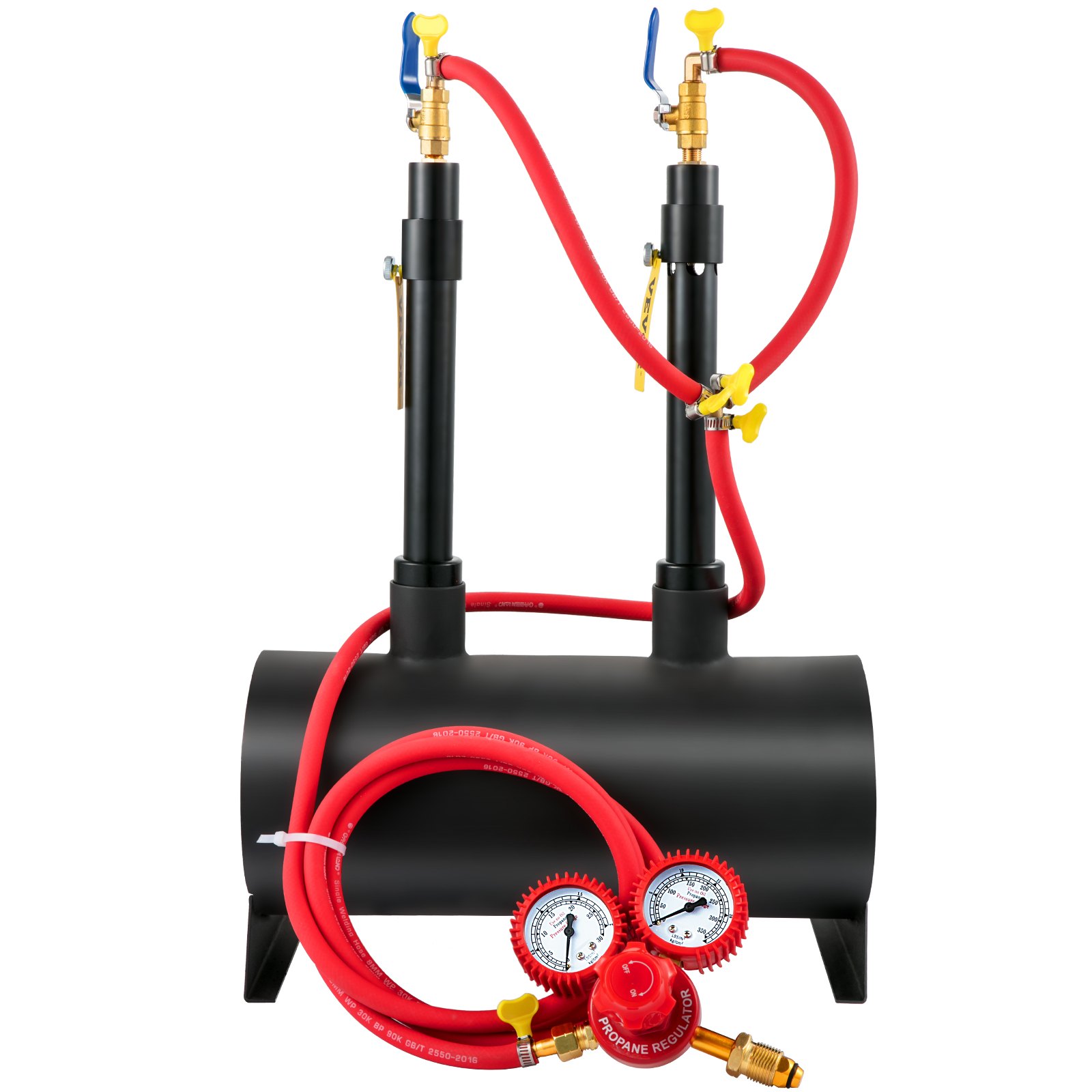 VEVOR Propane Knife Forge, Farrier Furnace with Dual Burners, Portable Oval Metal Forge with an Open Structure, Large Capacity, for Blacksmithing, Knife Making, Forging Tools and Equipment