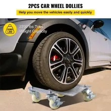 VEVOR 2Pcs Tire Wheel Dollies, 1500Lbs/680KG Tire Skates Wheel Car Van Positioning Dolly Trolley Ball Bearings Recovery Jack Auto Repair Moving