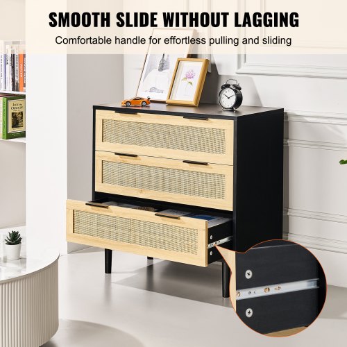 VEVOR 3 Drawer Rattan Dresser, Natural Rattan Closet Dresser with 3 Drawers, Modern Wood Chest Clothing VEVOR 3 Drawer Rattan Dresser, Natural Rattan Closet Dresser with 3 Drawers, Modern Wood Chest Clothing