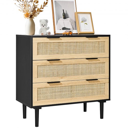 VEVOR 3 Drawer Rattan Dresser, Natural Rattan Closet Dresser with 3 Drawers, Modern Wood Chest Clothing Organizer & Storage Boho Dresser with Sturdy Handles & Legs, for Bedroom, Living Room & Hallway | VEVOR 3 Drawer Rattan Dresser, Natural Rattan Closet Dresser with 3 Drawers, Modern Wood Chest Clothing Organizer & Storage Boho Dresser with Sturdy Handles & Legs, for Bedroom, Living Room & Hallway |