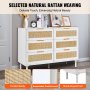 Συρταριέρα VEVOR Rattan Dresser Natural Rattan Closet Dresser 6 Συρτάρια για υπνοδωμάτιο