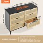 Συρταριέρα VEVOR Rattan Dresser Natural Rattan Closet Dresser 6 Συρτάρια για υπνοδωμάτιο