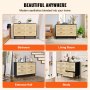 Συρταριέρα VEVOR Rattan Dresser Natural Rattan Closet Dresser 6 Συρτάρια για υπνοδωμάτιο