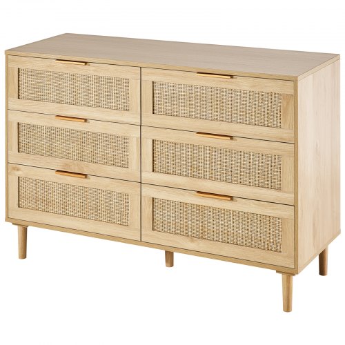 VEVOR 6 Drawer Rattan Dresser, Boho Dresser, Rattan Chest of Drawers with Spacious Storage, Natural Rattan Dresser for Bedroom, Living Room & Hallway, Rattan Nightstand with Sturdy Handles&Legs, Brown | VEVOR UK VEVOR 6 Drawer Rattan Dresser, Boho Dresser, Rattan Chest of Drawers with Spacious Storage, Natural Rattan Dresser for Bedroom, Living Room & Hallway, Rattan Nightstand with Sturdy Handles&Legs, Brown | VEVOR UK