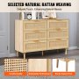 Συρταριέρα VEVOR Rattan Dresser Natural Rattan Closet Dresser 6 Συρτάρια για υπνοδωμάτιο