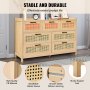 Συρταριέρα VEVOR Rattan Dresser Natural Rattan Closet Dresser 7 Συρτάρια για υπνοδωμάτιο