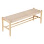 VEVOR Rattan Bench Wooden Bench 47.6 Inches for Entryway Living Room & Bedroom