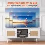 VEVOR Rattan TV Stand, Boho TV Cabinet for 55 inch TV, Mid Century Modern TV Stand, Rattan TV Console with Adjustable Shelfs for  Living Room, Media Room, White