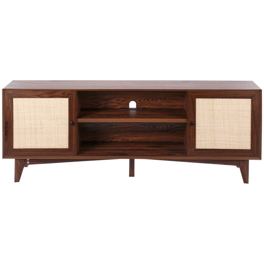 VEVOR Rattan TV Stand 191cm TV Boho TV Cabinet TV Cabinet Walnut