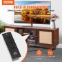 VEVOR Rattan TV Stand for 75" TV Boho TV Stand with Build-in Socket Walnut