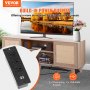 VEVOR Rattan TV Stand for 75" TV Boho TV Stand with Build-in Socket Oak