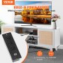 VEVOR Rattan-TV-Ständer 191cm Fernseher Boho-TV-Schrank Weiß Fernsehschrank