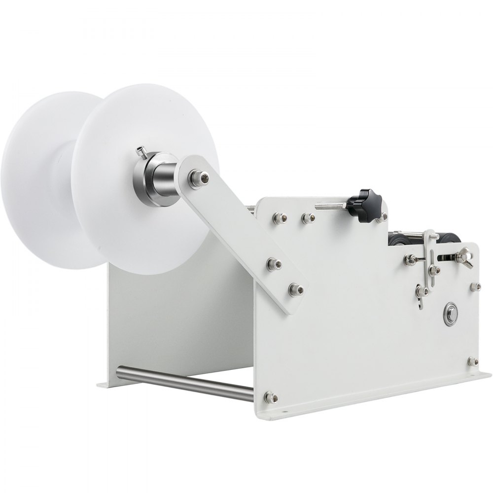 VEVOR Manual Round Bottle Labeling Machine, 10-30 pcs/min Bottle Labeling Machine, White Manual Labeling Machine for Width 1-5 Inch Length 1-10 Inch Label for PET, Plastic, Glass, and Metal Bottle