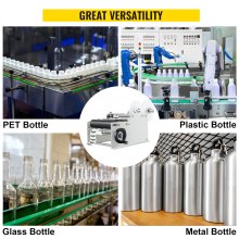 VEVOR Manual Round Bottle Labeling Machine, 10-30 pcs/min Bottle Labeling Machine, White Manual Labeling Machine for Width 1-5 Inch Length 1-10 Inch Label for PET, Plastic, Glass, and Metal Bottle