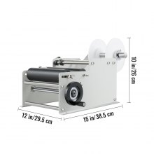 VEVOR Manual Round Bottle Labeling Machine, 10-30 pcs/min Bottle Labeling Machine, White Manual Labeling Machine for Width 1-5 Inch Length 1-10 Inch Label for PET, Plastic, Glass, and Metal Bottle