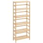 VEVOR 6-Tier Bamboo Shelf, Open Wood Bookshelf, Display Storage Rack Organizer, Freestanding Flower Plant Stand, Multifunctional Bamboo Bookshelf Ideal for Bathroom, Bedroom, Office, Study, Natural