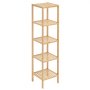 VEVOR 5-Tier Bathroom Standing Shelf, Narrow Shelving Unit, Display Storage Rack Organizer, Freestanding Flower Plant Stand, Multifunctional Bamboo Shelf Ideal for BathRoom, Kitchen, Home, Natural
