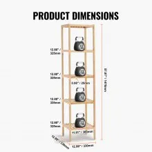 VEVOR 5-Tier Bathroom Standing Shelf, Rattan Shelf, Narrow Shelving Unit, Display Storage Rack Organizer, Freestanding Flower Plant Stand, Multifunctional Bamboo Shelf Ideal for Bathroom, Kitchen, Home, Natural