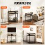 VEVOR Half-moon Rattan Console Table 2 Storage Drawers Rattan Sliding Door Black, Rattan Entryway Table with Storage, Small Console Tables for Entryway, Entry Table for Hallway, Living Room Table